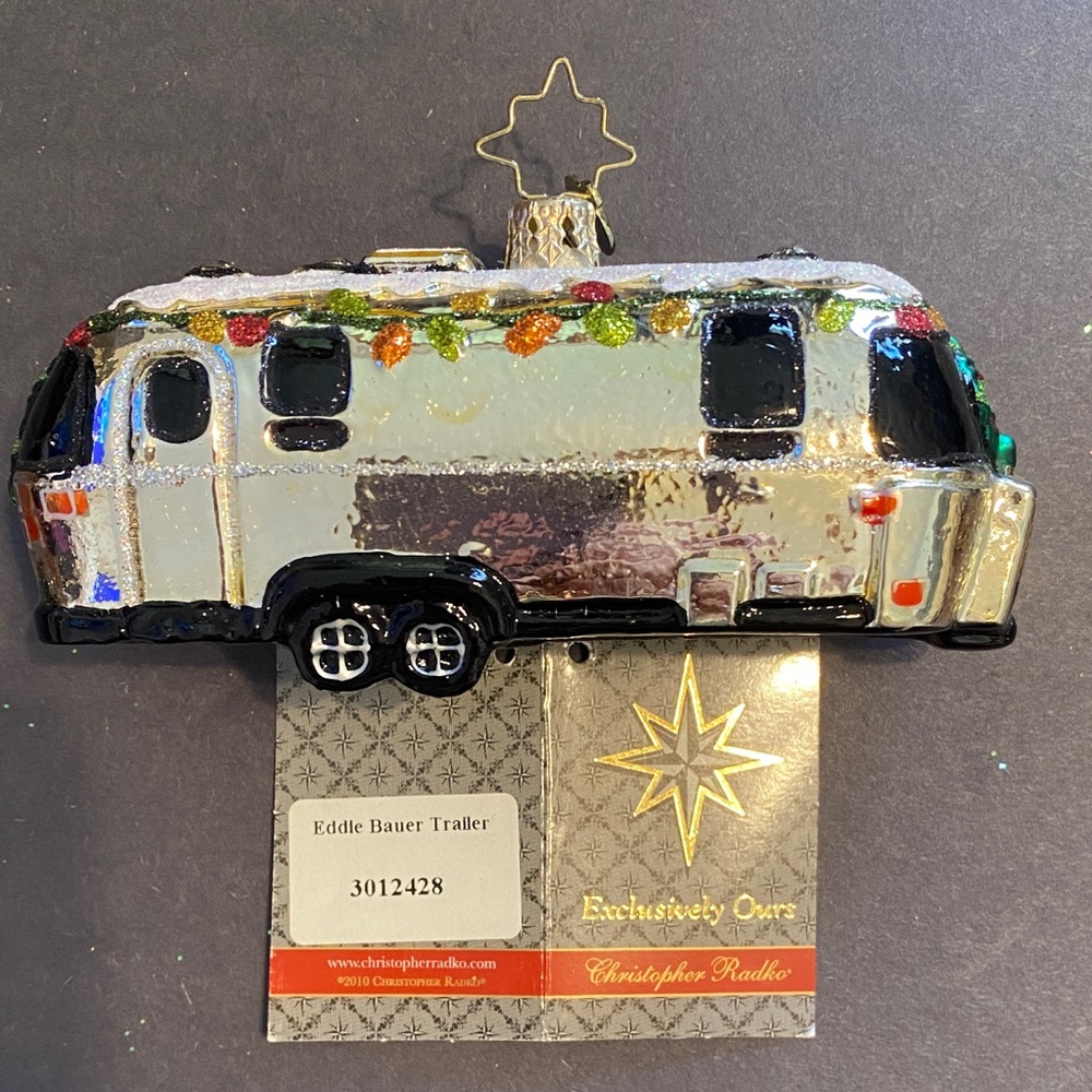 RARE Christopher Radko Eddie Bauer Trailer Ornament 2011